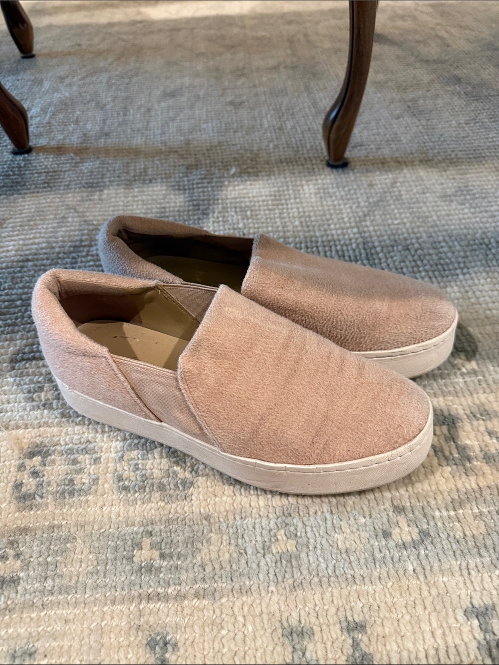 Vince Women's Slip-On Suede Sneakers in Beige